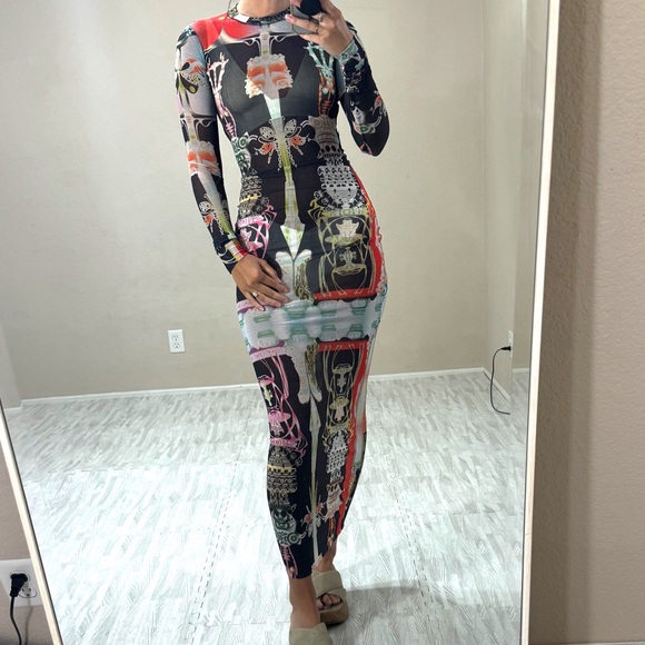 Skims Mesh Fitted Long Dress - Picture 6 of 15